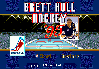Brett Hull Hockey '95 (USA) Title Screen
